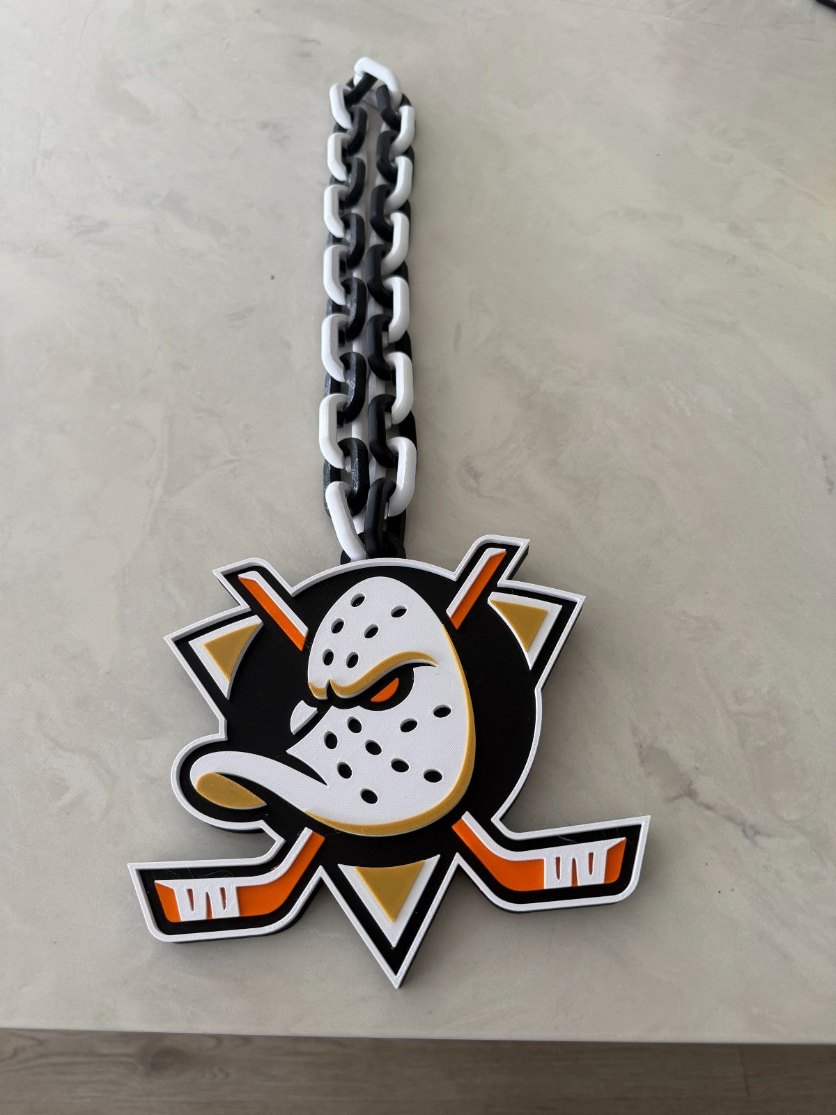 Anaheim Ducks New Oversized Necklace, Chain Fan Support Quack, quack, quack