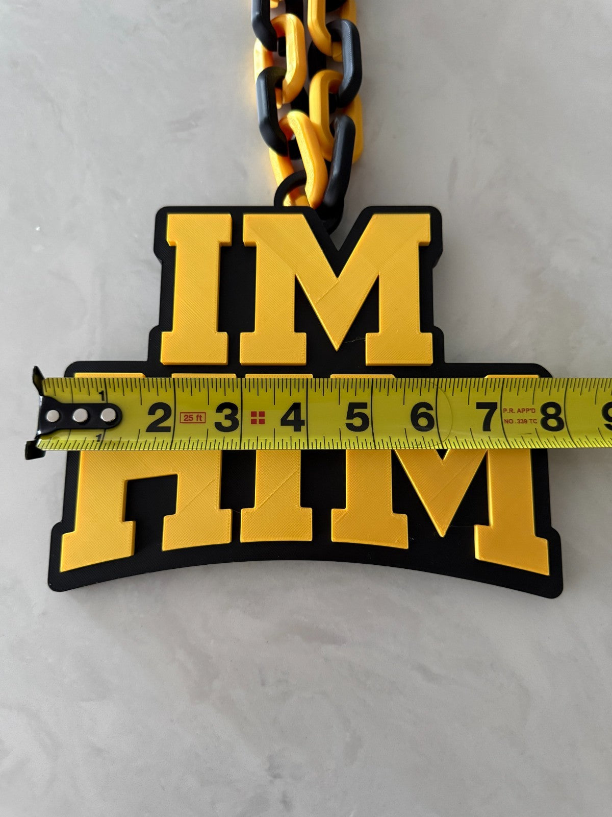 I'm Him Logo Oversized Necklace Hype Chain Handmade 3D Printed
