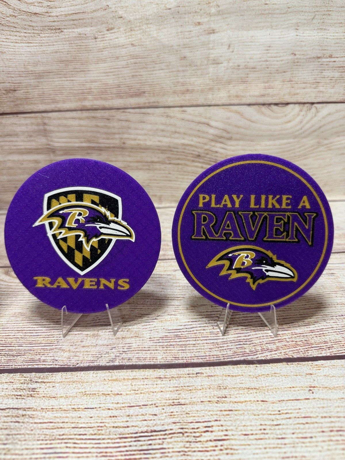 Baltimore Ravens Custom Drink Coasters Set Of 4 With Holder