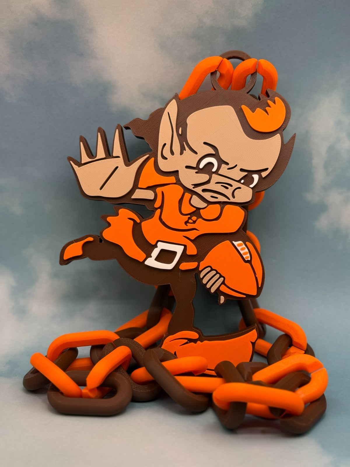Cleveland Browns Brownie Oversized Necklace Fan Hype Chain Handmade