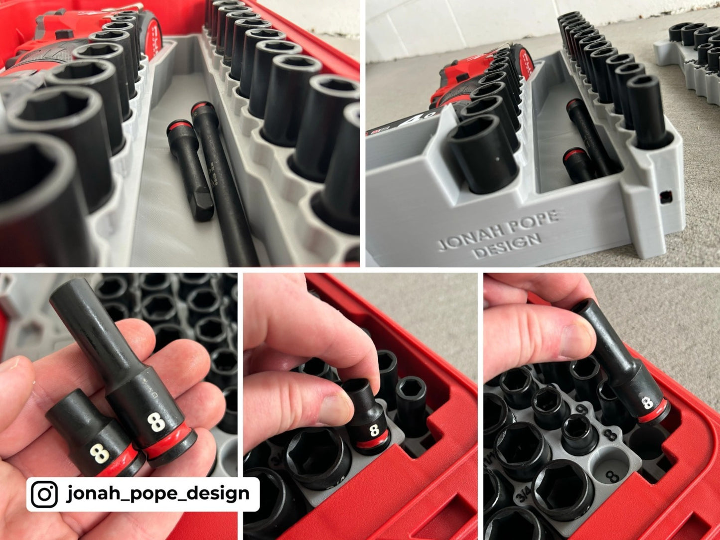 Jonah Pope Design Insert for use with Milwaukee Packout & GEN1 M12 Stubby Impact