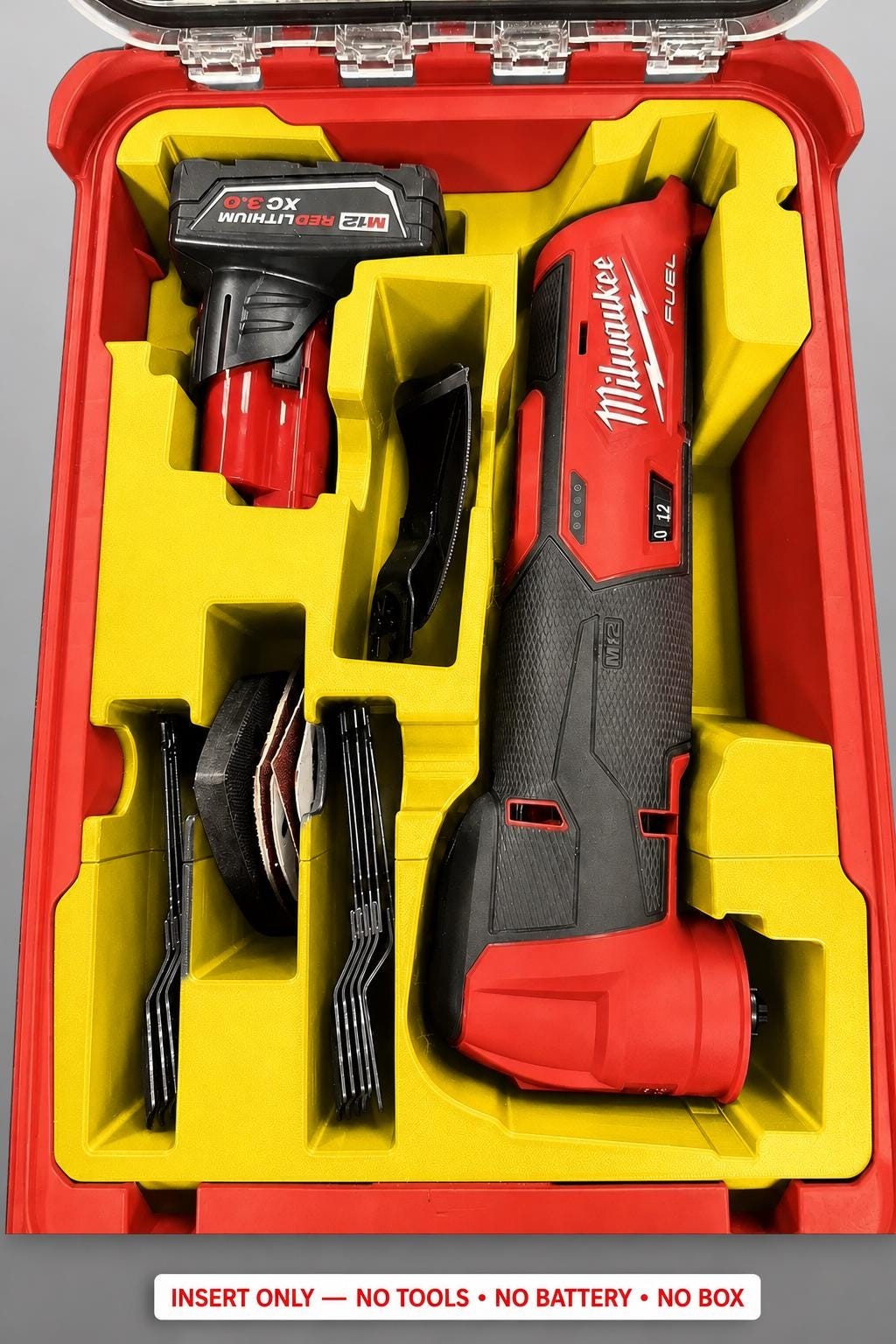 Milwaukee Packout Insert for M12 Oscillating Multi-Tool | 3D Printed