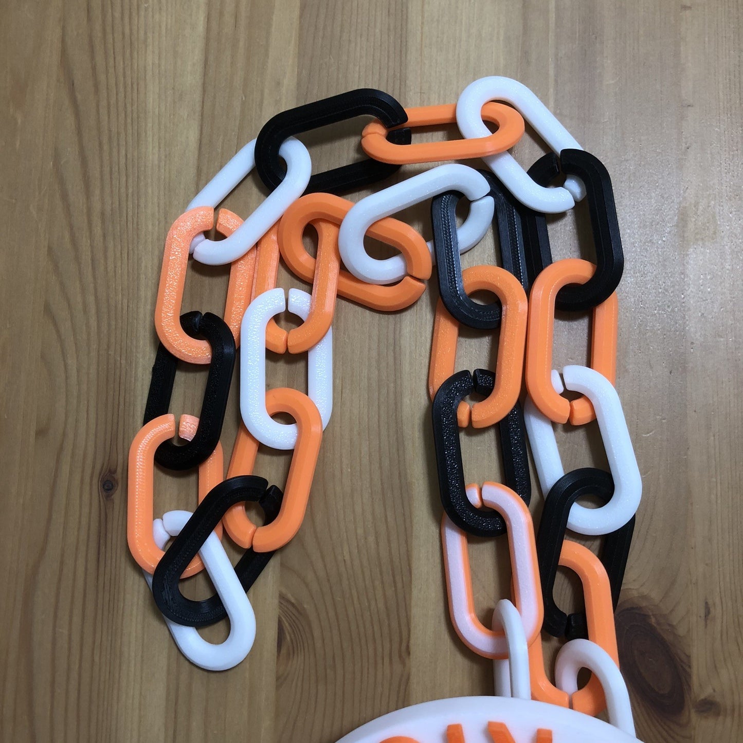 Baltimore Orioles 3D Printed Spinning Fan Chain White Orange Baseball MLB