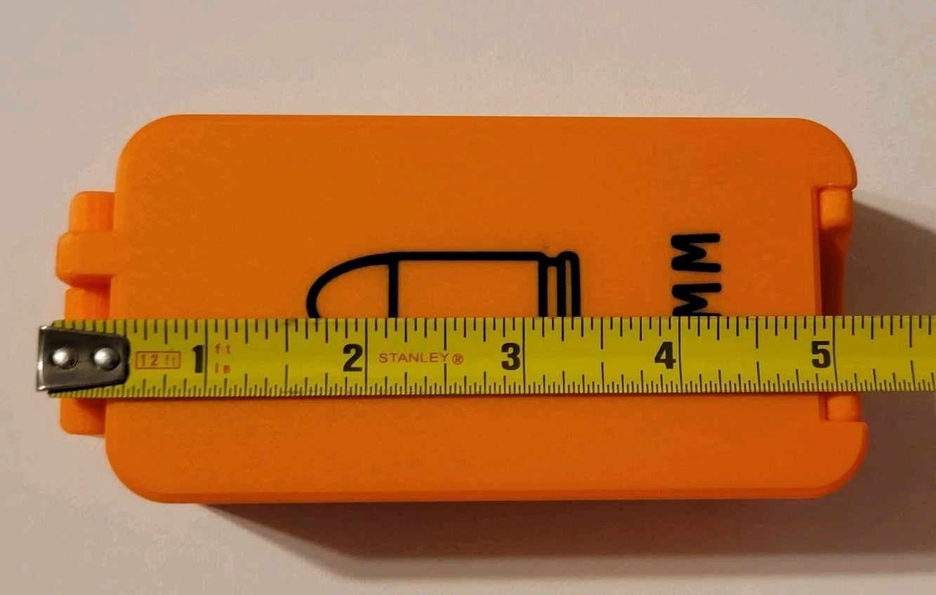 9mm Ammo Box Snap Lock 50 rd Compact 3d Printed Storage Orange Black Pla