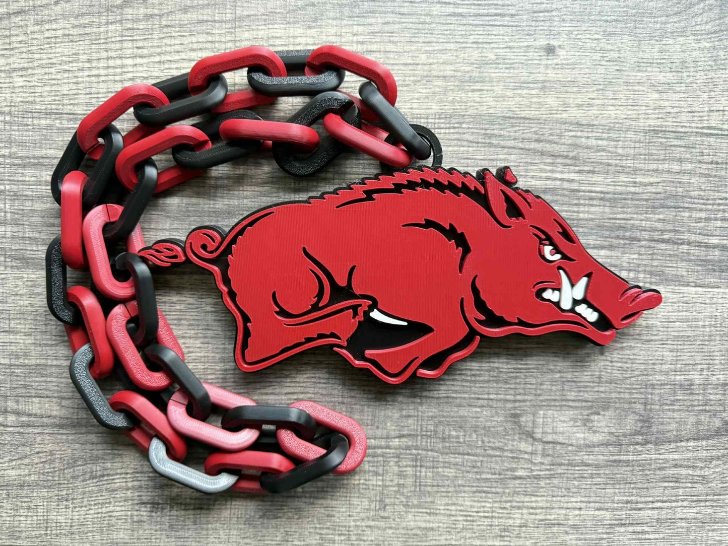 Arkansas Razorbacks Logo Oversized Necklace, Hype Chain [Made To Order]