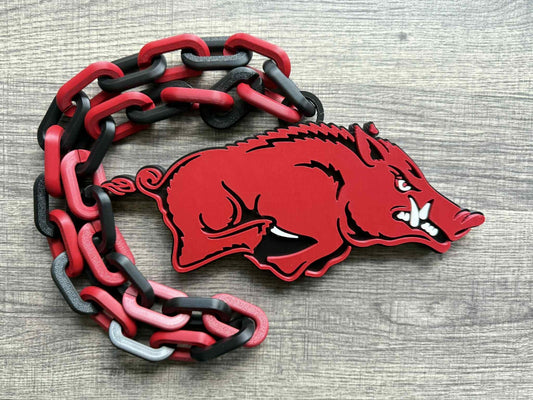 Arkansas Razorbacks Logo Oversized Necklace, Hype Chain [Made To Order]