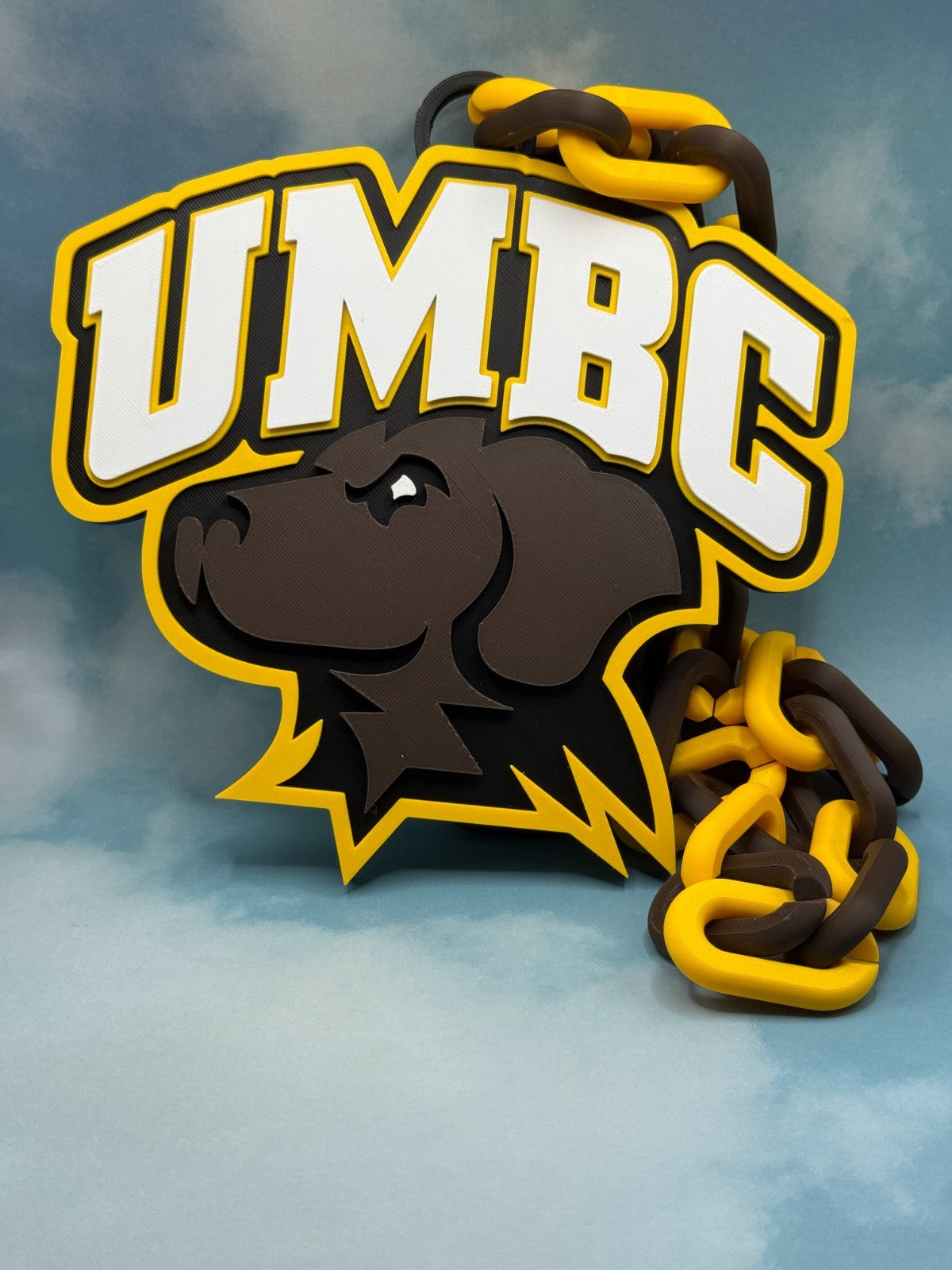 UMBC Retrievers Oversized Necklace, Hype Chain Logo Necklace 3D Printed Handmade