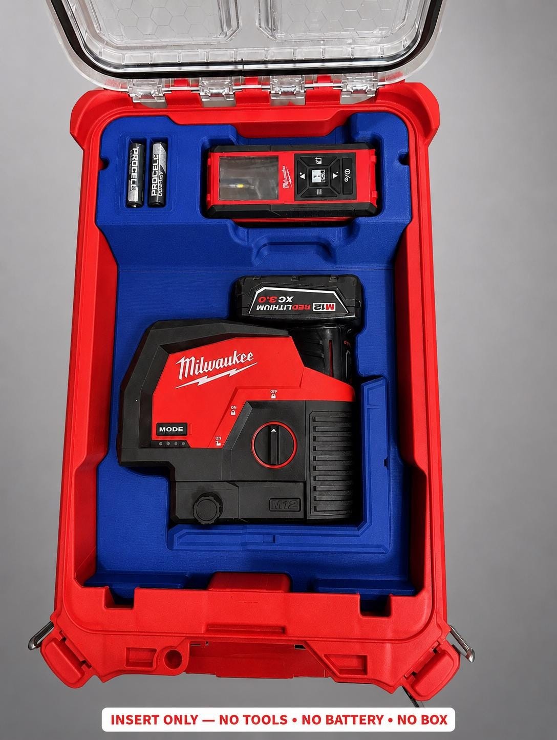 Milwaukee Packout Insert for Laser Line + Distance Meter Storage | 3D Printed