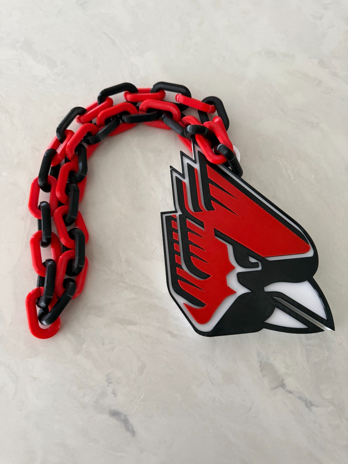 Ball State Cardinals Logo Oversized Necklace Fan Pendant Chain