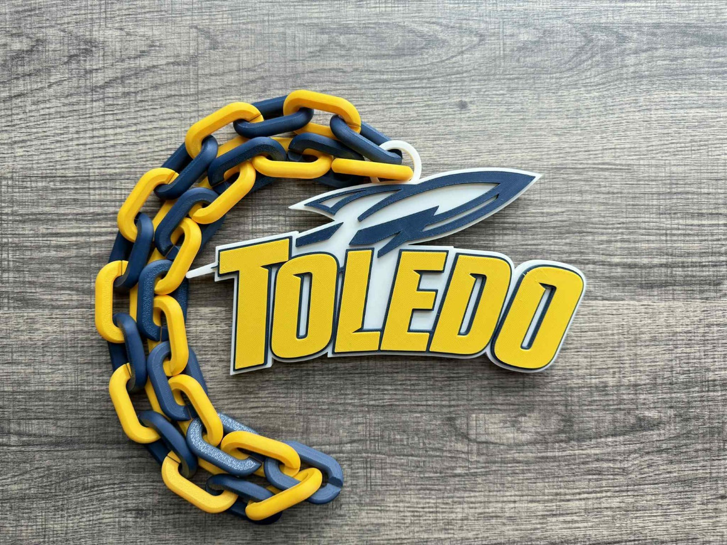 Toledo Rockets Logo Oversized Necklace, Pendant Chain [Made To Order]
