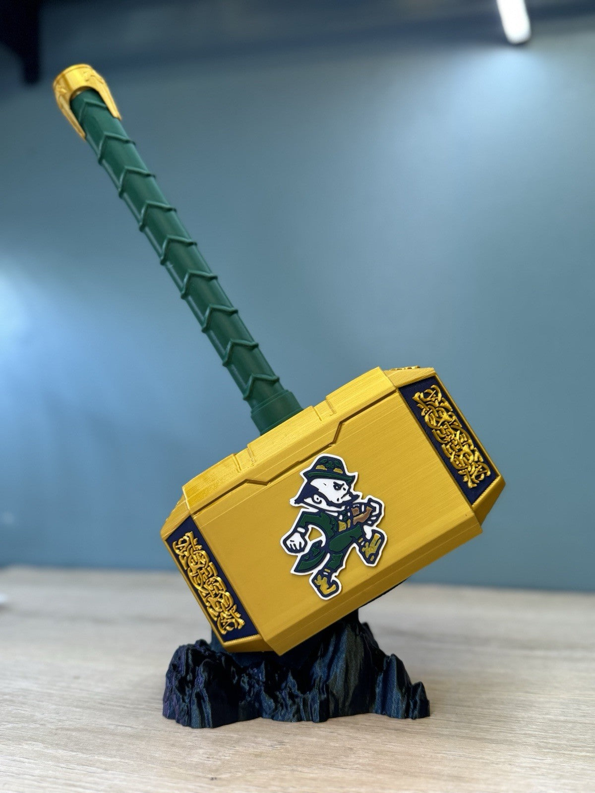 Notre Dame University Fighting Irish Thor Hammer & Rock Unique Fan Gift Man Cave