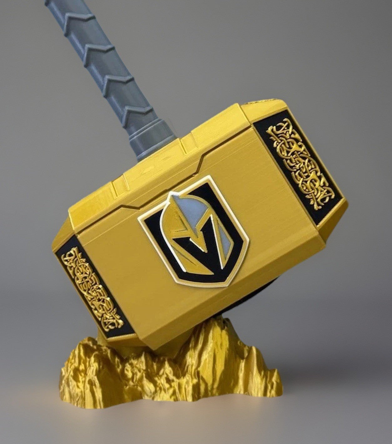 Las Vegas Golden Knights 13” Thor Hammer & Rock NHL Hockey Sports Unique Gifts