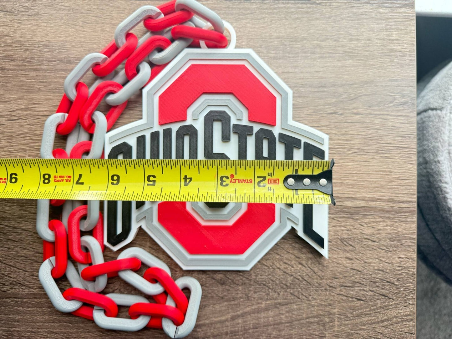 Ohio State Buckeyes Oversized Necklace,  Sports Chain [Made To Order]