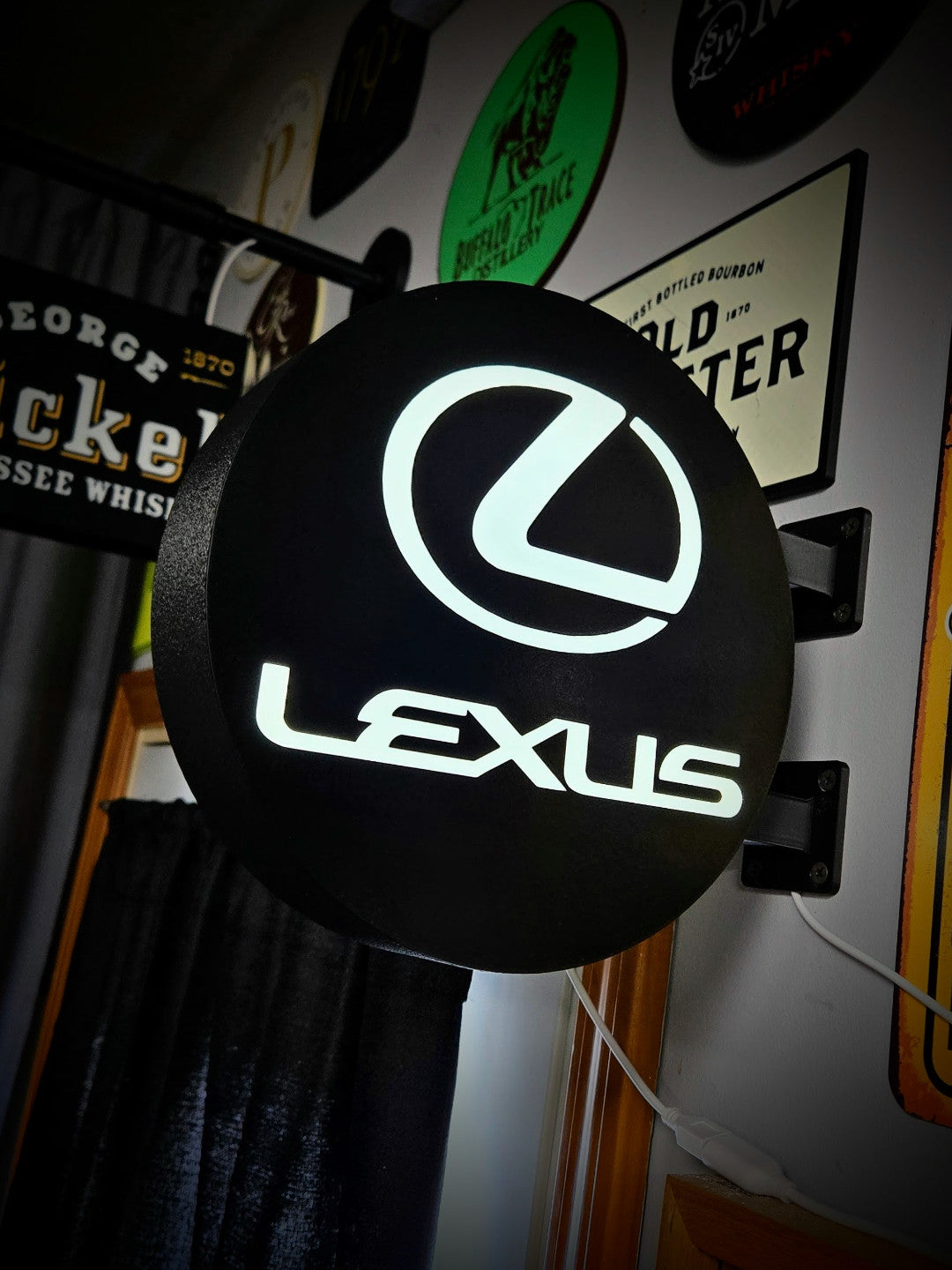 LEXUS 12 Inch Light Box LED Sign 3D Printed Wall Decor Man Cave Garage
