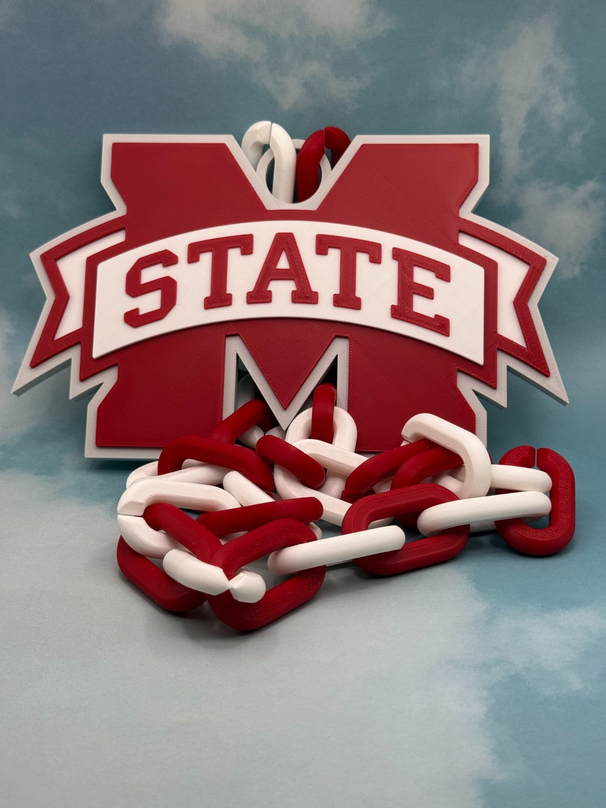 Mississippi State Bulldogs Logo Oversized Necklace, Pendant Chain