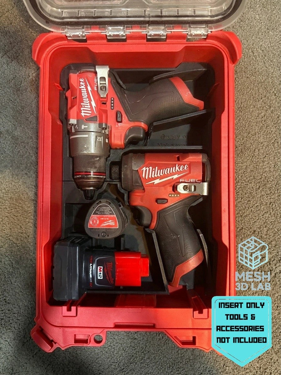 Fits Milwaukee M12 3497-22 Drill Driver Combo PACKOUT Insert (Insert Only)