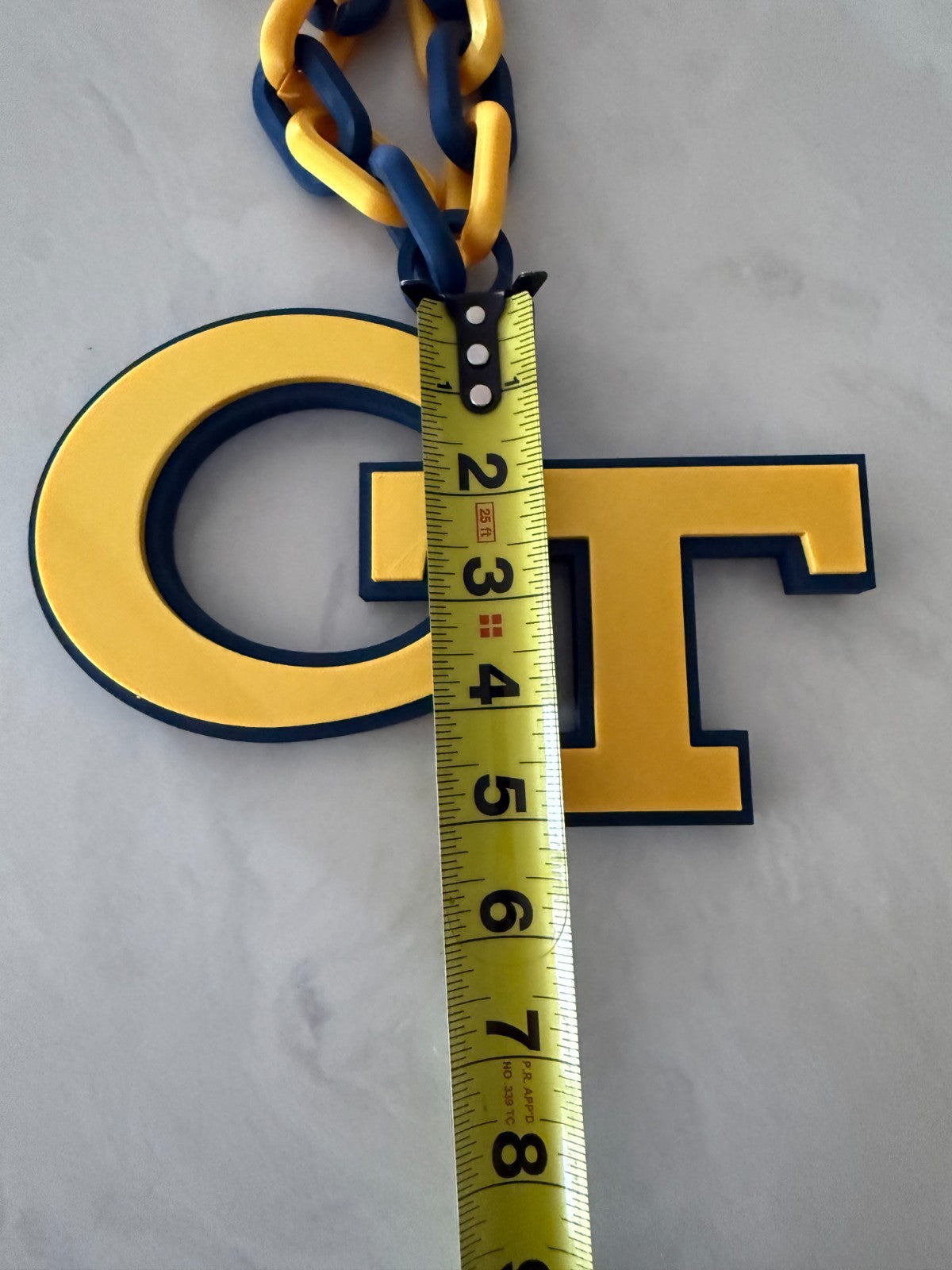 Georgia Tech Yellow Jackets Oversized Turnover Chain Necklace Handmade