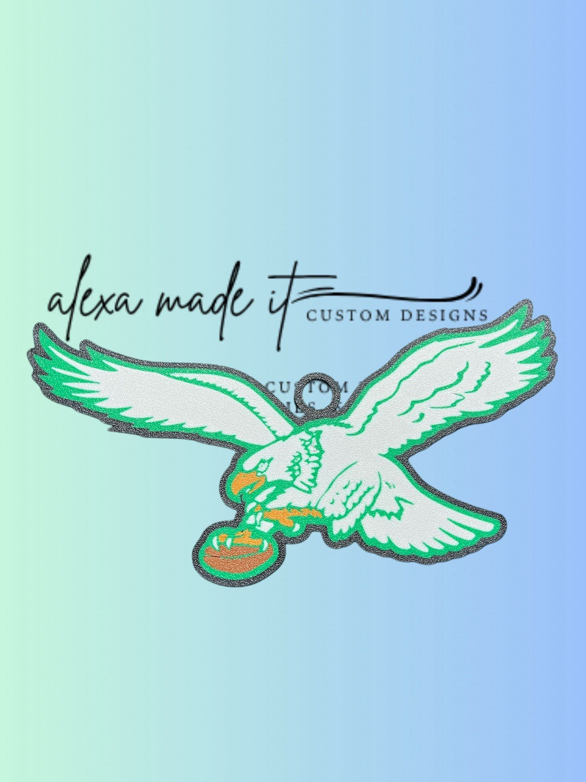 Extra Large 3D Printed Retro Eagles Logo (PLA) with 42” Chain Link Chain