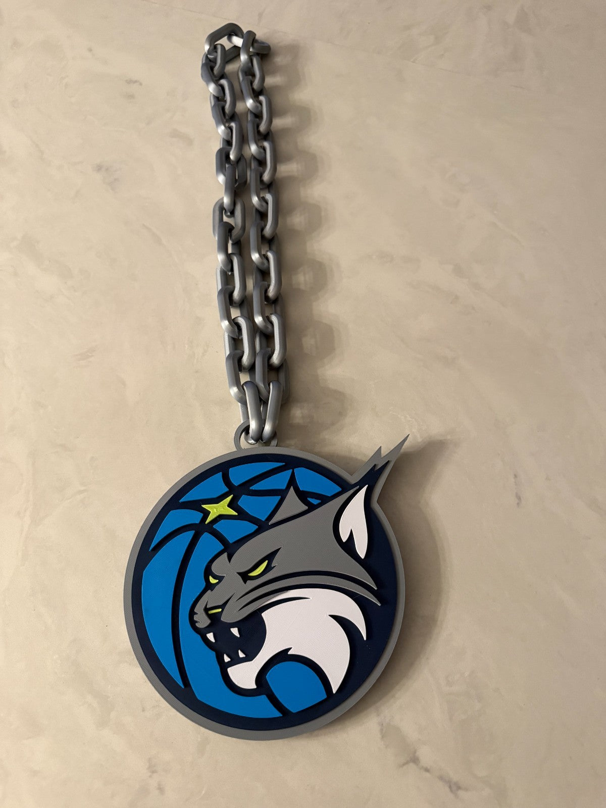 Minnesota Lynx Oversized Logo Necklace Turnover  Hype Chain WNBA Handmade 3D