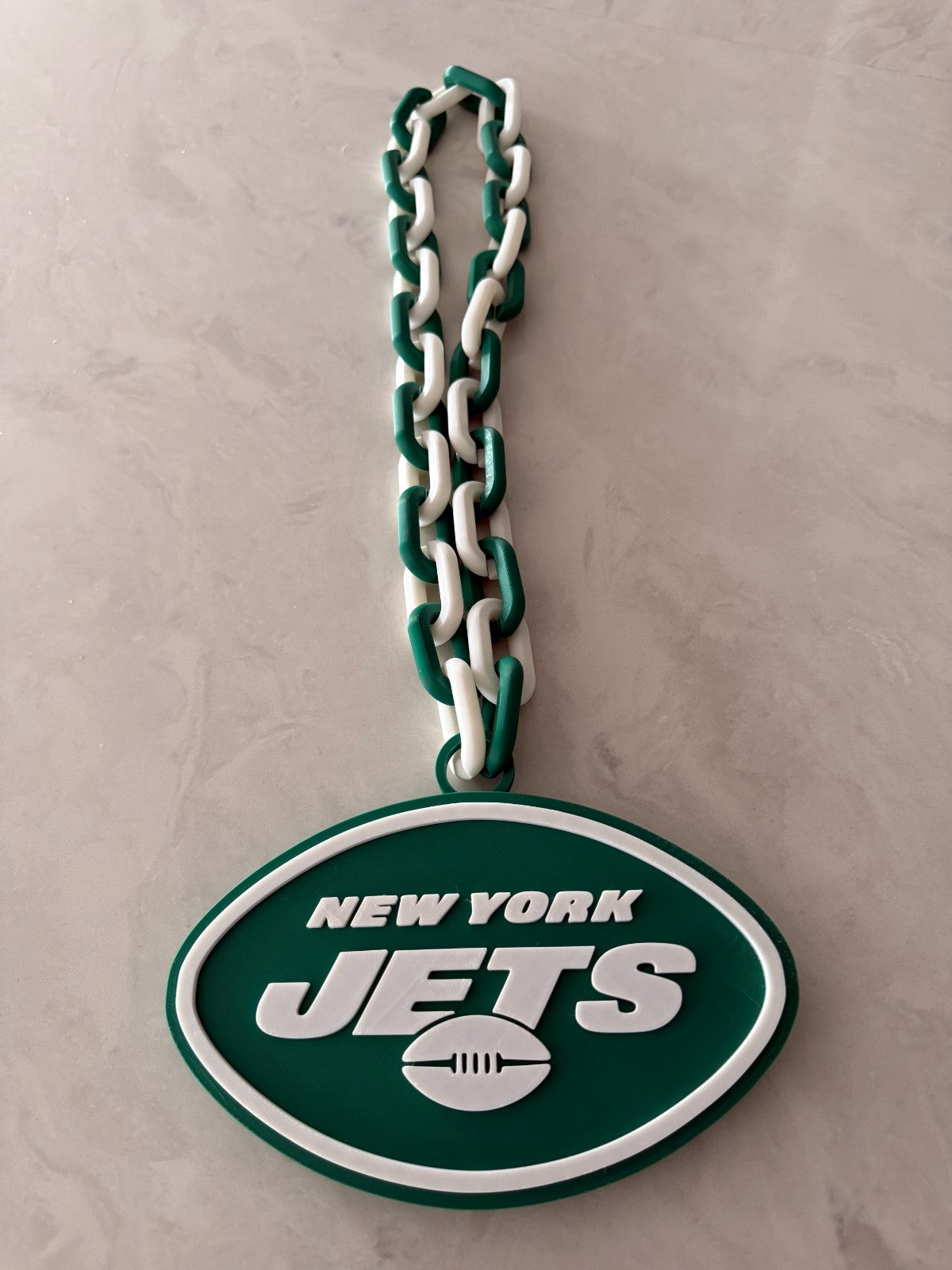 New York Jets Oversized Logo Necklace, Pendant Handmade 3D Printed
