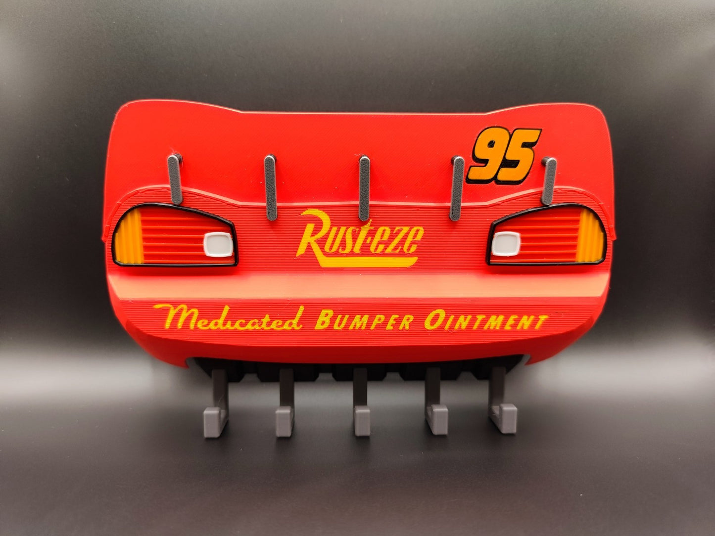 Cartoon Race Car Inspired Key Holder – Red Wall Mount Organizer with Hooks – Fun