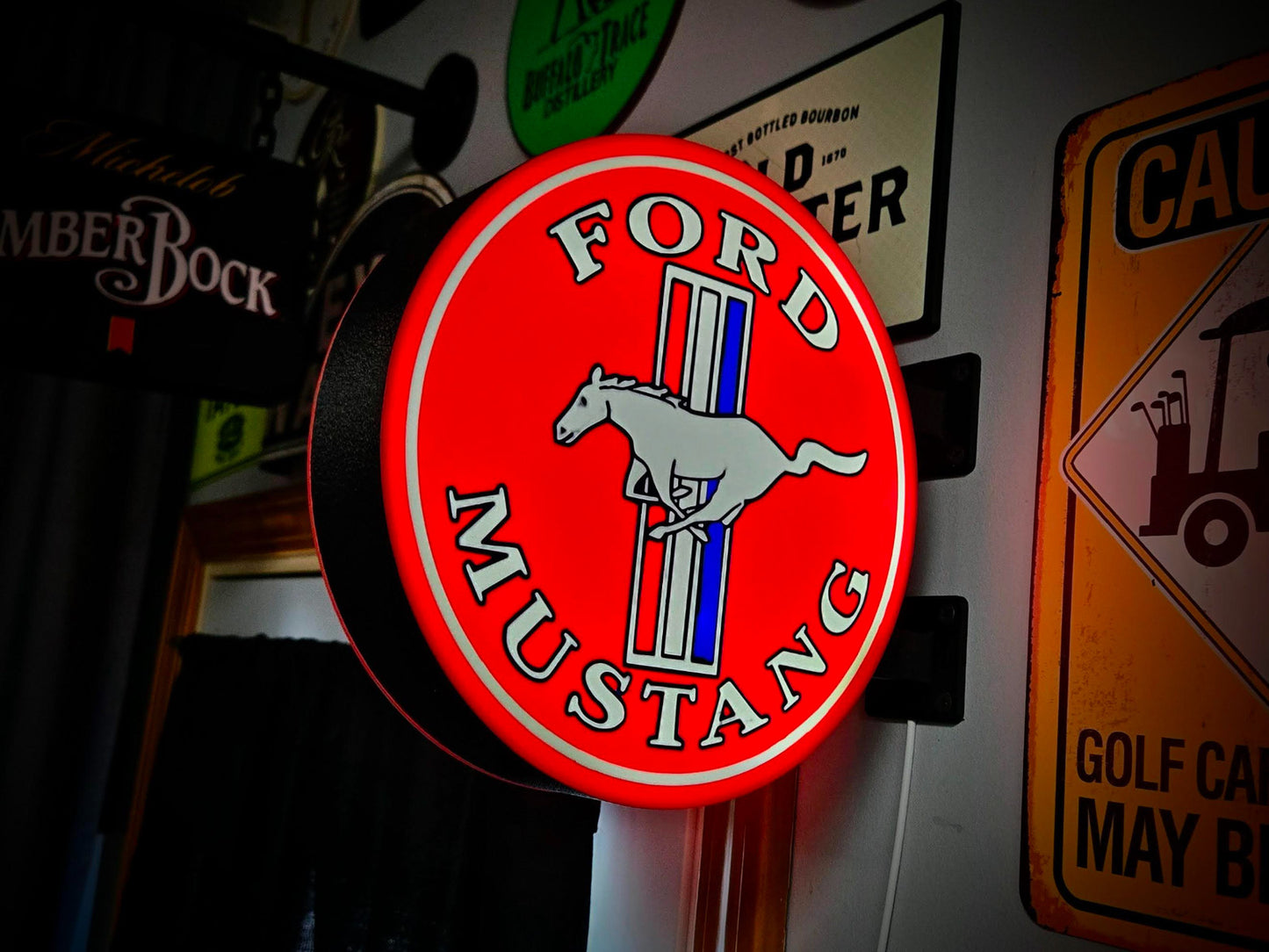 FORD MUSTANG 12 Inch Light Box LED Sign 3D Printed Wall Decor Man Cave Garage