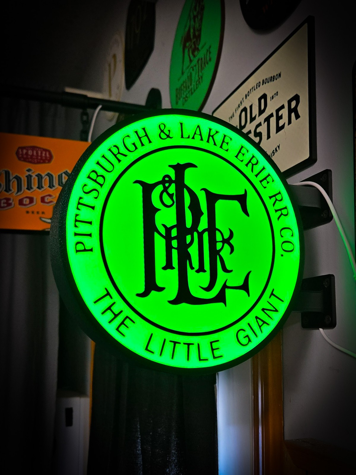 Pittsburgh & Lake Erie 12 Inch Light Box LED Sign 3D Printed Wall Decor Man Cave