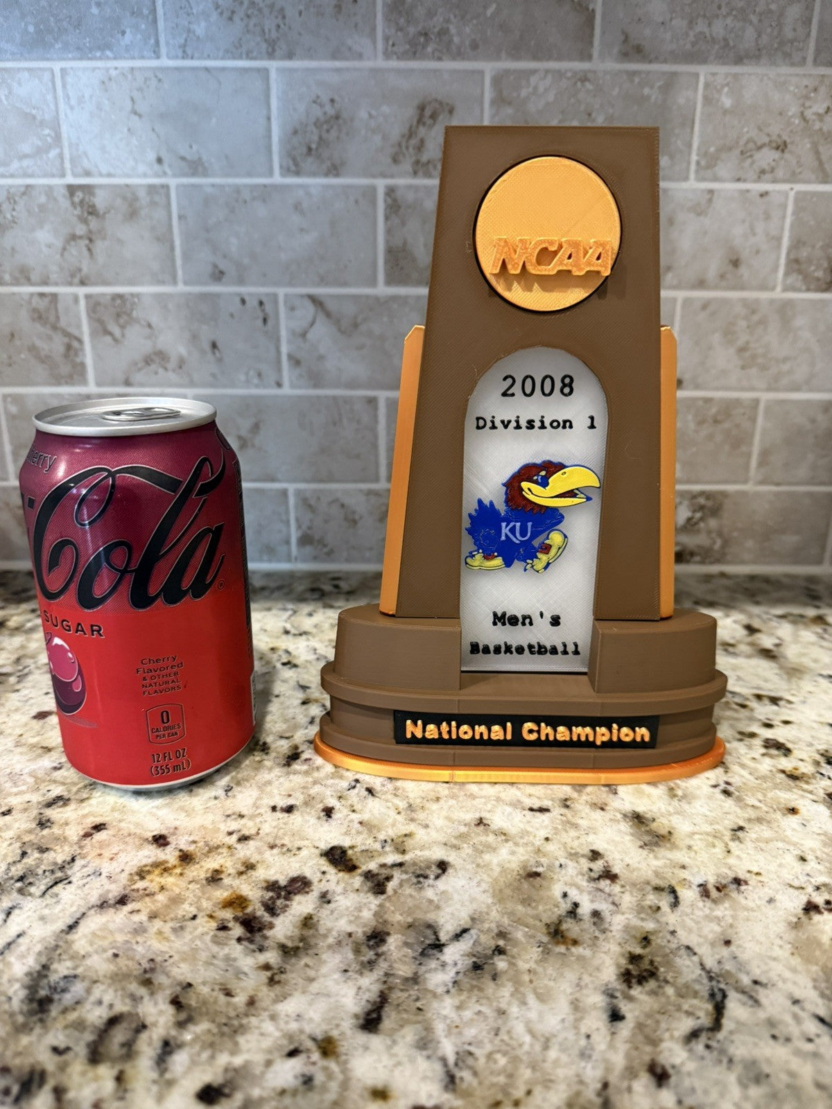 Kansas Jayhawks  4 total ncaa national champion trophy. 3d printed. Custom made