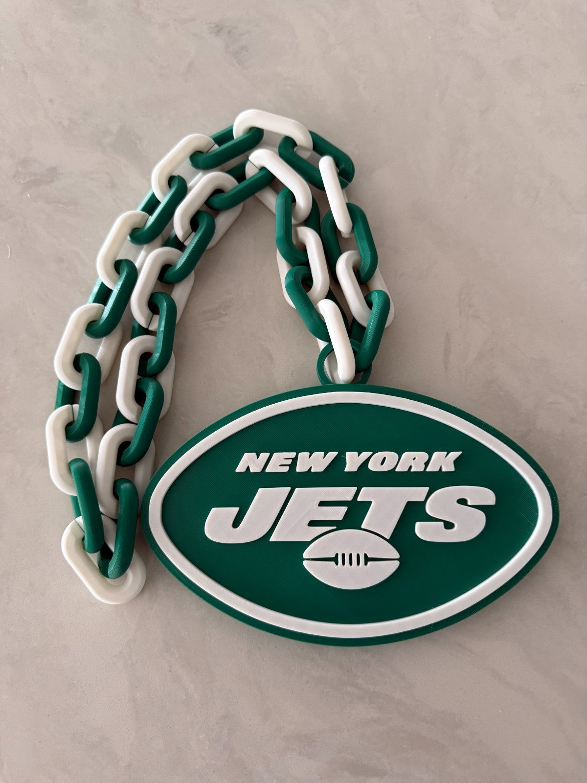 New York Jets Oversized Logo Necklace, Pendant Handmade 3D Printed