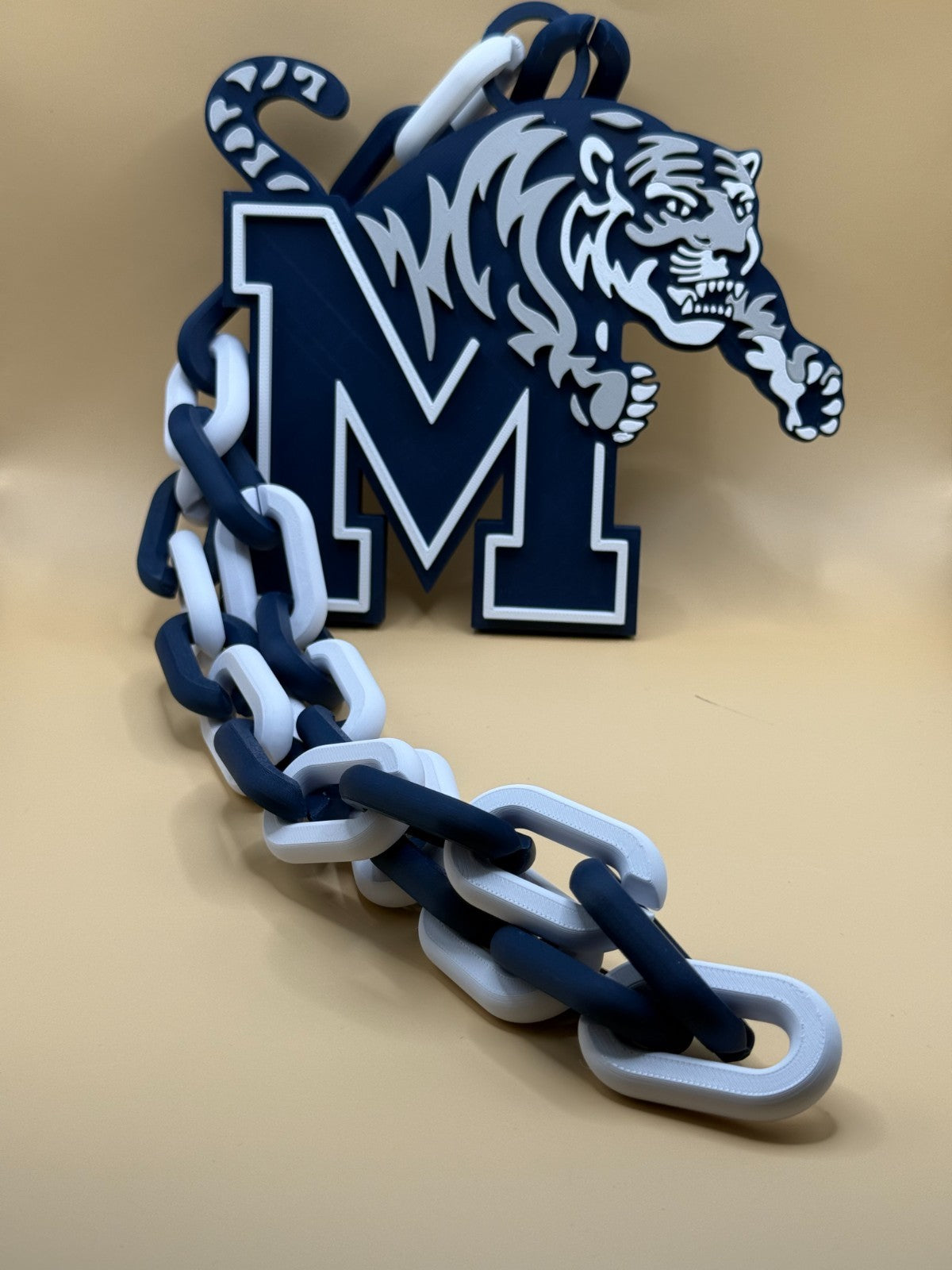 Memphis Tigers Logo Necklace Oversized Turnover Chain HandMade 3D Printed