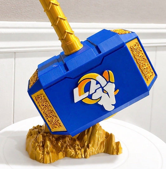 13” Los Angeles Rams Thor Hammer Decoration NFL football Gifts Man Cave Desk