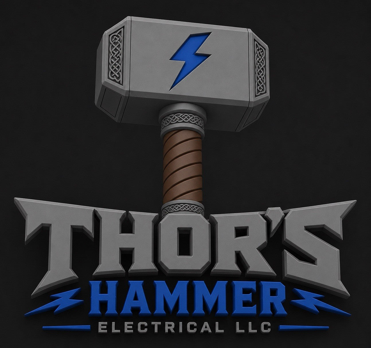 YOUR LOGO & COLORS Thor Hammer Mjolnir & Rock Gift Man Cave Office Desk Display