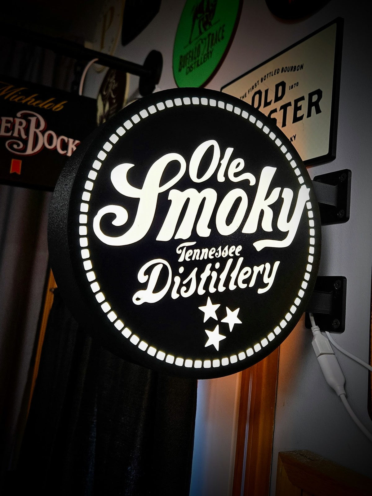 OLE SMOKY DISTILLERY 12 Inch Light Box LED Sign 3D Printed Wall Decor Man Cave