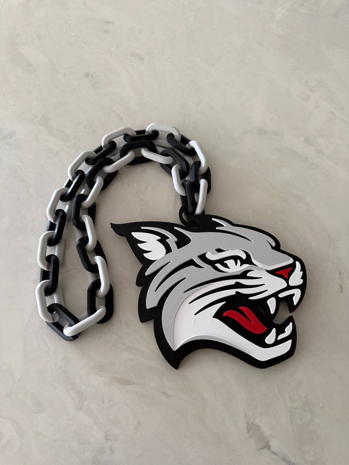 Davidson Wildcats Oversized Necklace, Hype Chain Handmade 3D Printed