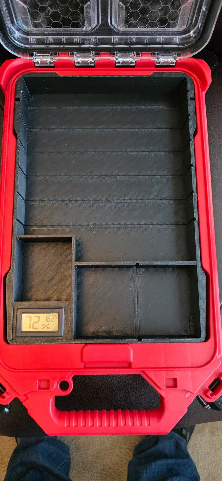 Cigar Humidor Insert With Included Hydrometer For Milwaukee Packout Low Profile