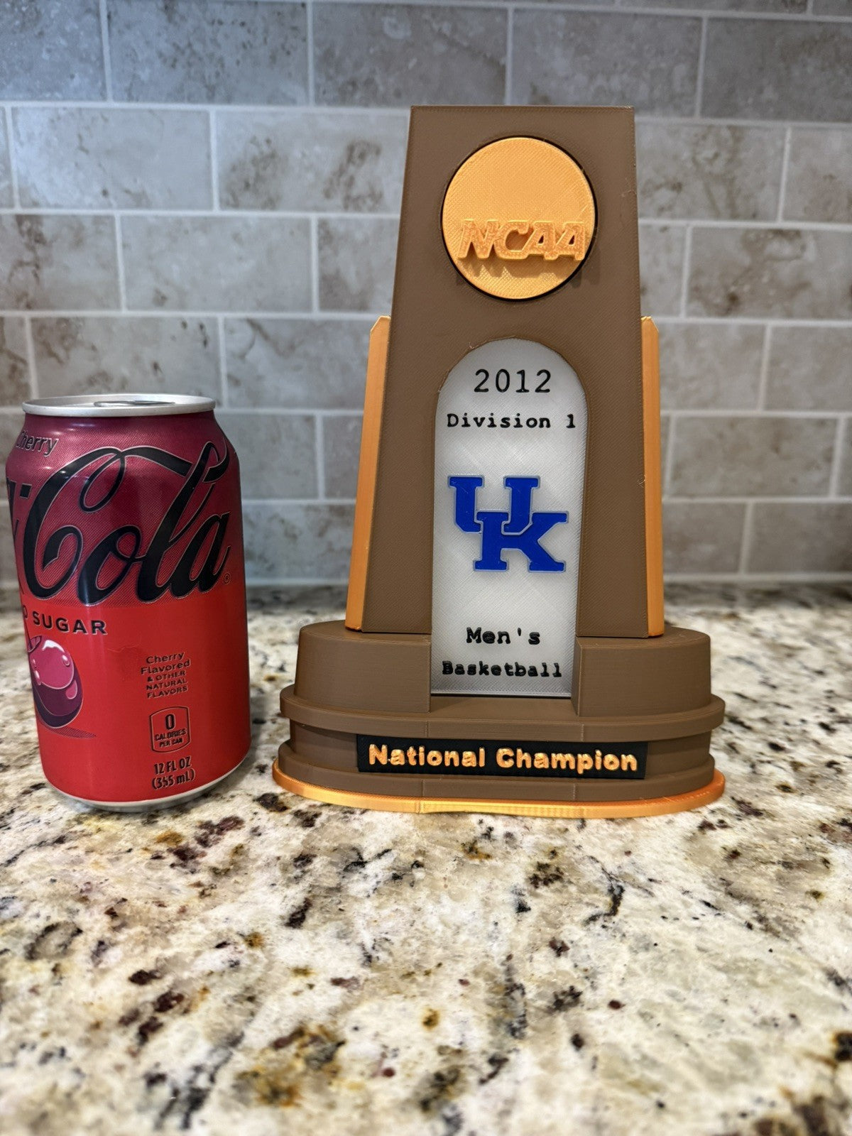 Kentucky wildcats 2012 ncaa national champion trophy. 3d printed. Custom made