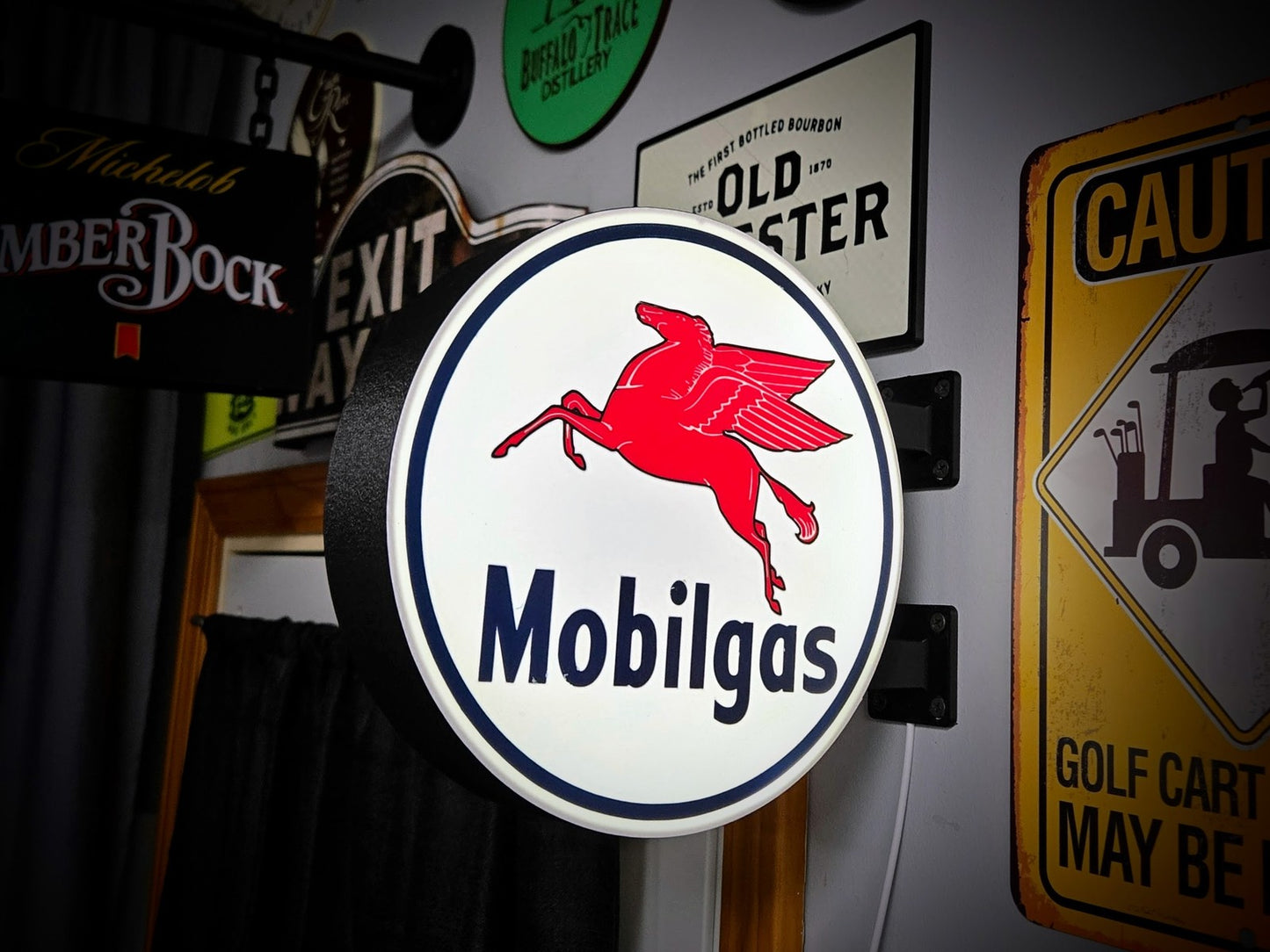 MOBILGAS 12 Inch Light Box LED Sign 3D Printed Wall Decor Man Cave Garage