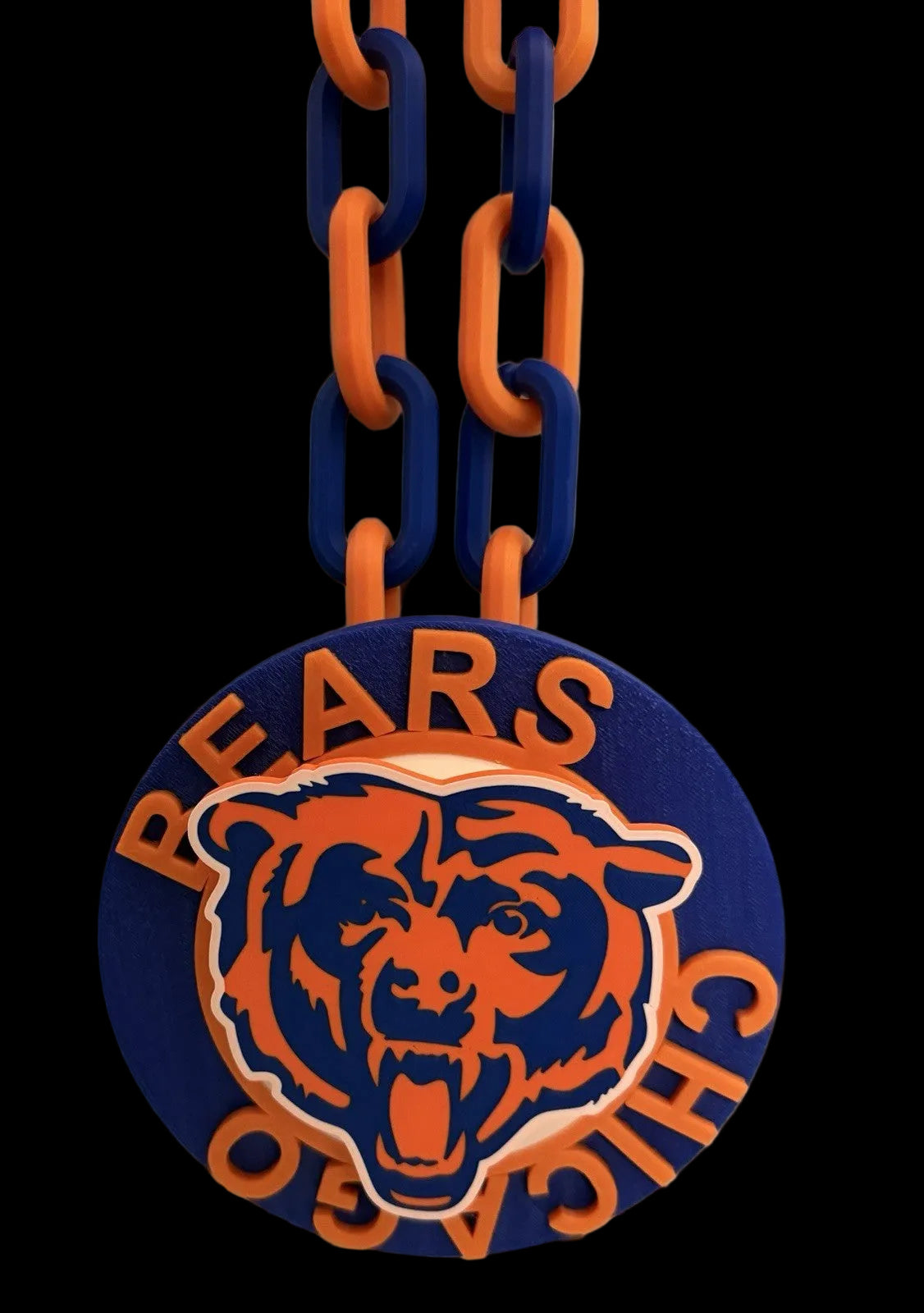 Chicago Bears Oversized Spinner Pendant w 42inch Chain Spin It. Flex It.