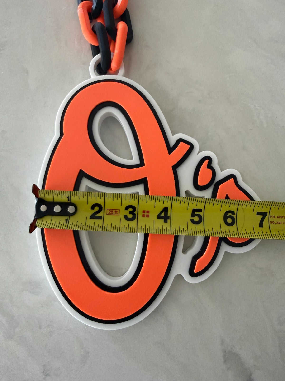 Baltimore Orioles Oversized Necklace Pendant Turnover Chain HandMade 3D Printed