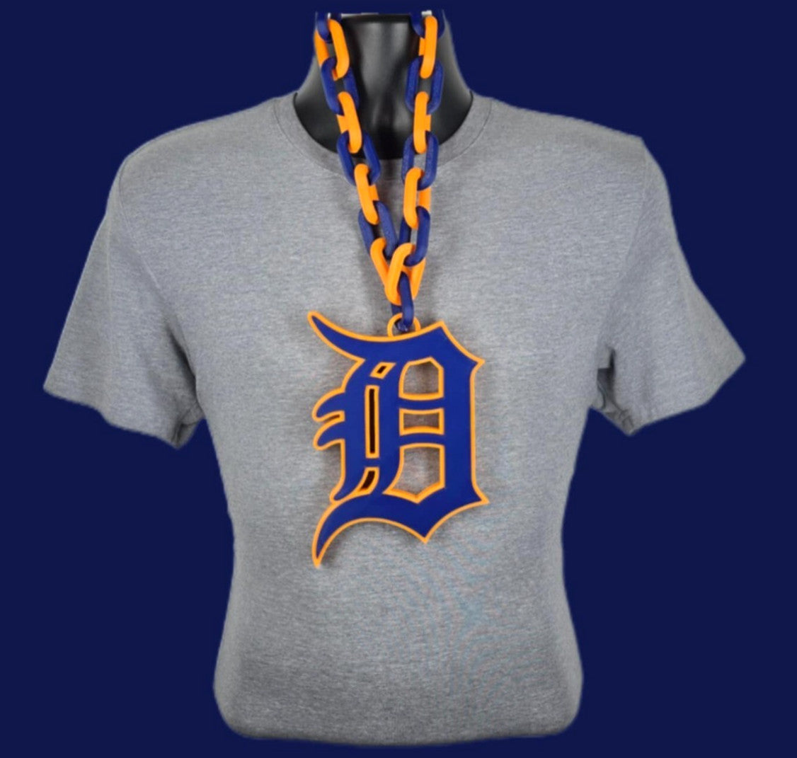 Detroit Tigers Fan Chain MLB Big Logo Oversized Rally Necklace Baseball Game Day