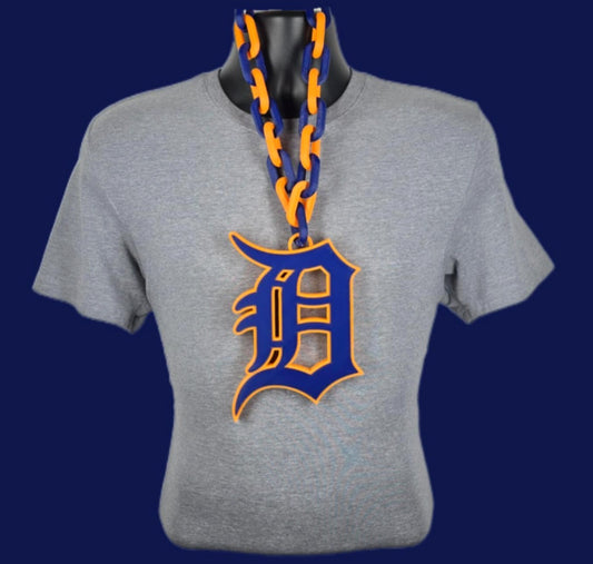 Detroit Tigers Fan Chain MLB Big Logo Oversized Rally Necklace Baseball Game Day