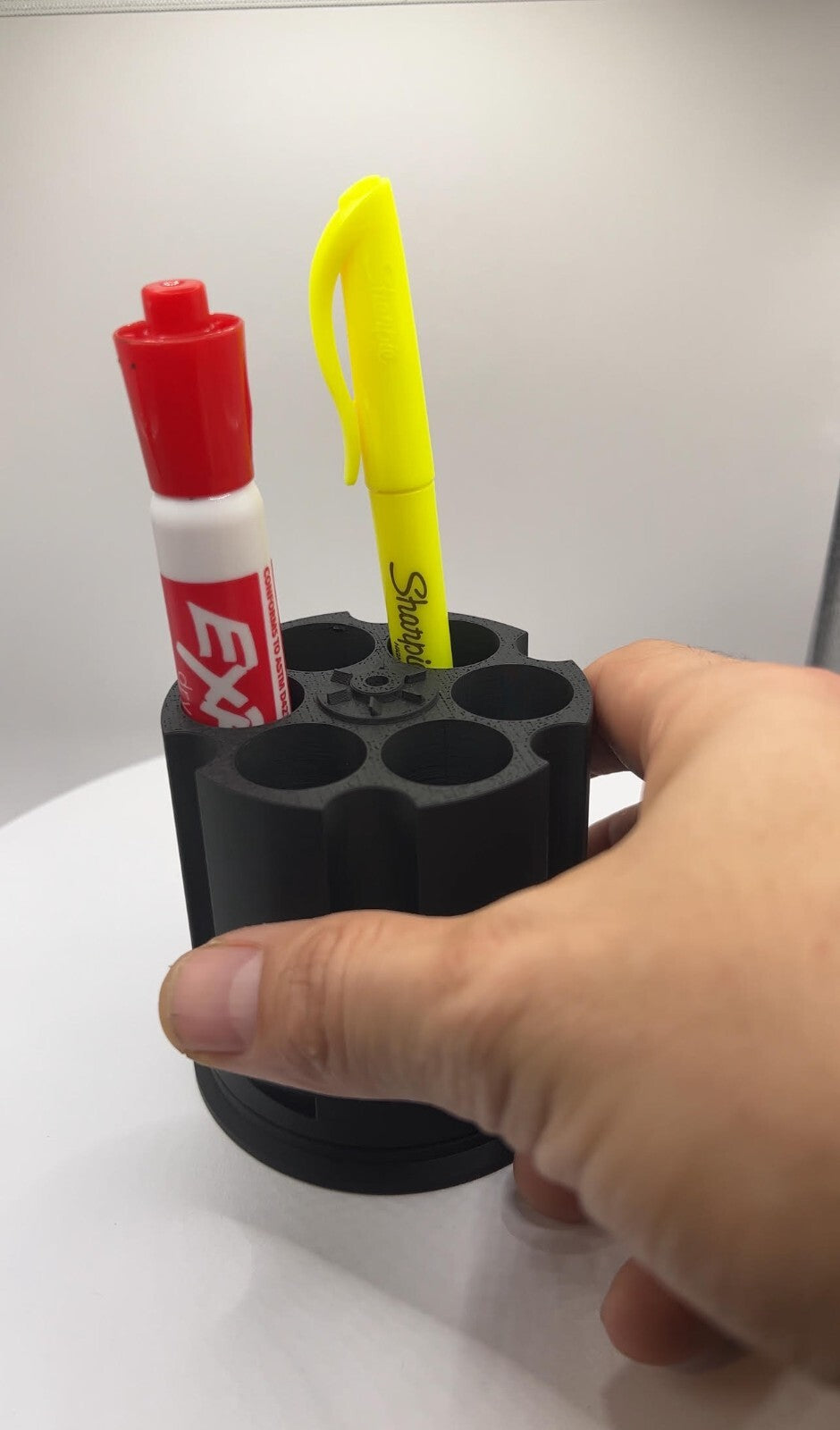 Revolving Revolver Cylinder Pen Holder - XL Edition