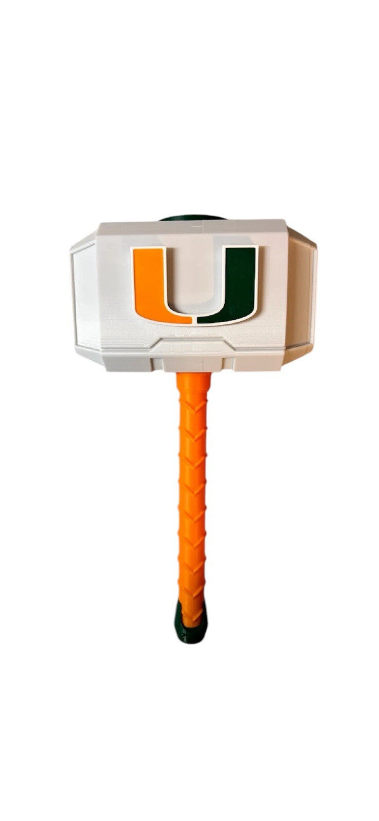 University Of Miami NCAA Mjolnir Thor's Hammer. Life Size  3D Printed Fan Art