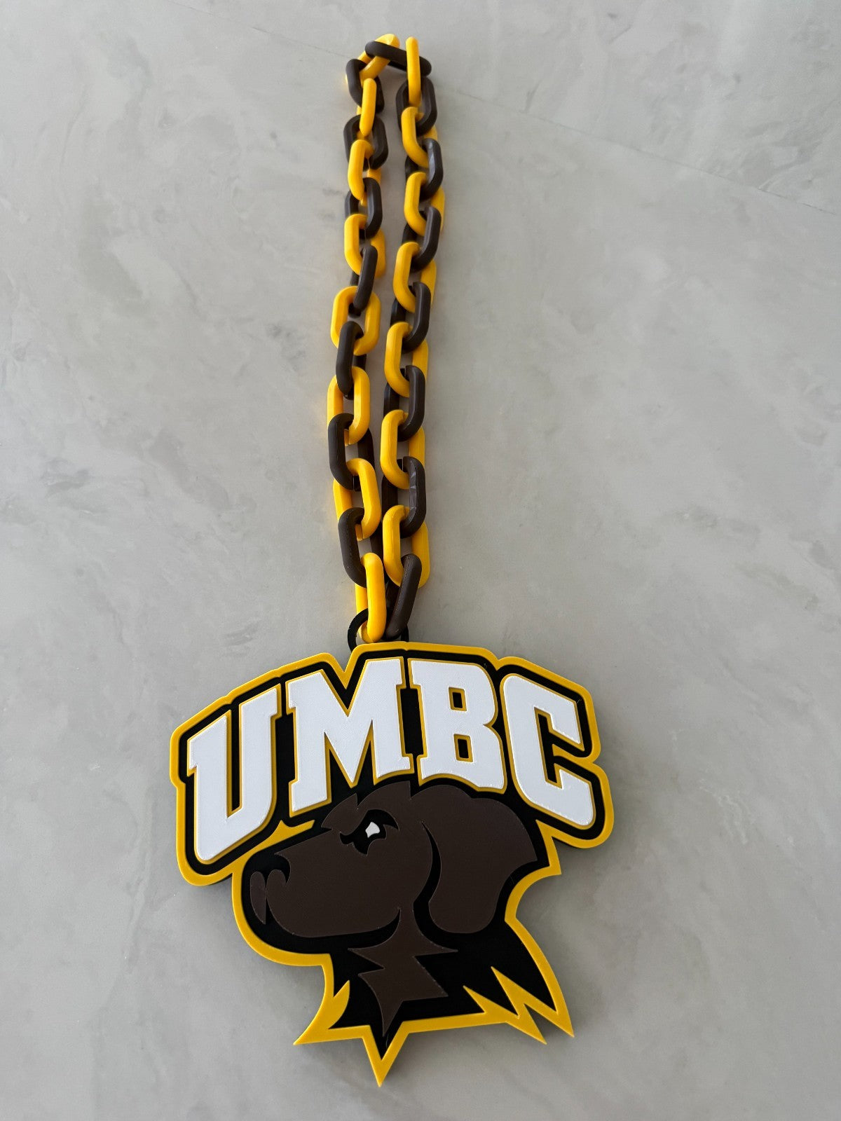 UMBC Retrievers Oversized Necklace, Hype Chain Logo Necklace 3D Printed Handmade