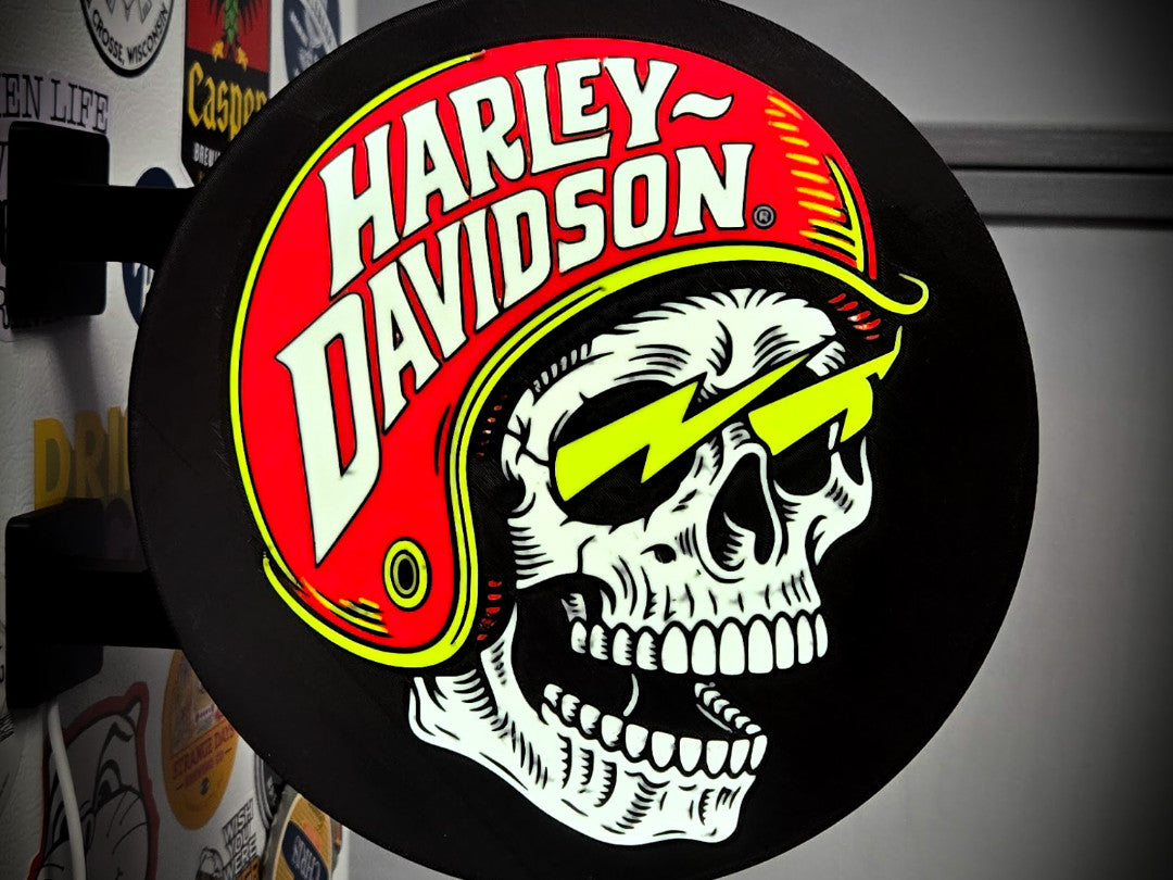 HARLEY-DAVIDSON RACING 12 Inch Light Box LED Sign 3D Printed Wall Decor Man Cave