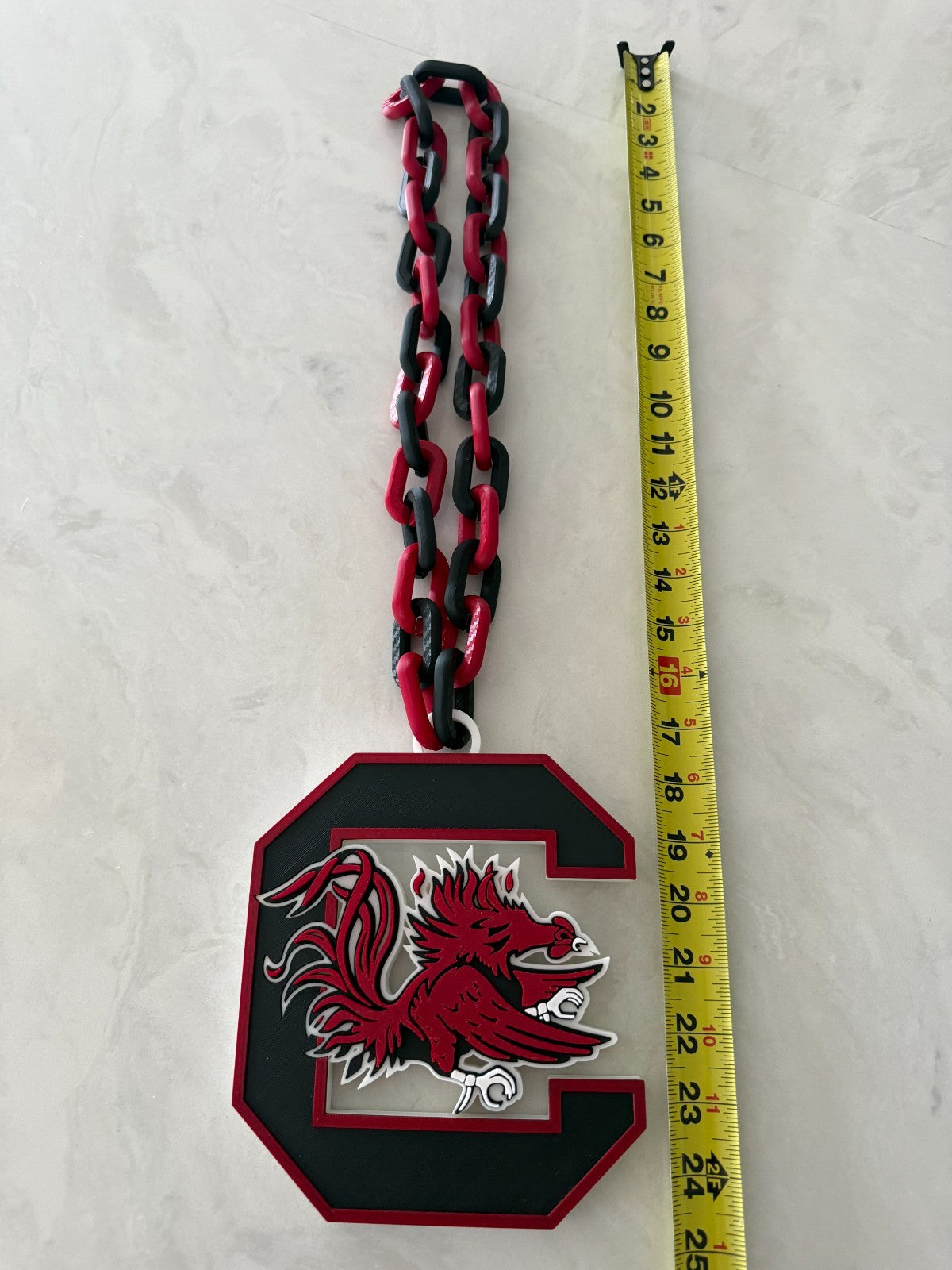 South Carolina Gamecocks Logo Oversized Necklace Hype Chain Handmade 3D Printed