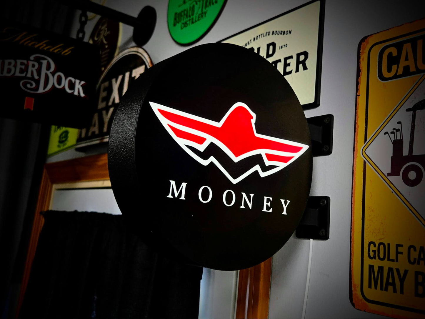 MOONEY AIRCRAFT 12 Inch Light Box LED Sign 3D Printed Wall Decor Man Cave Garage
