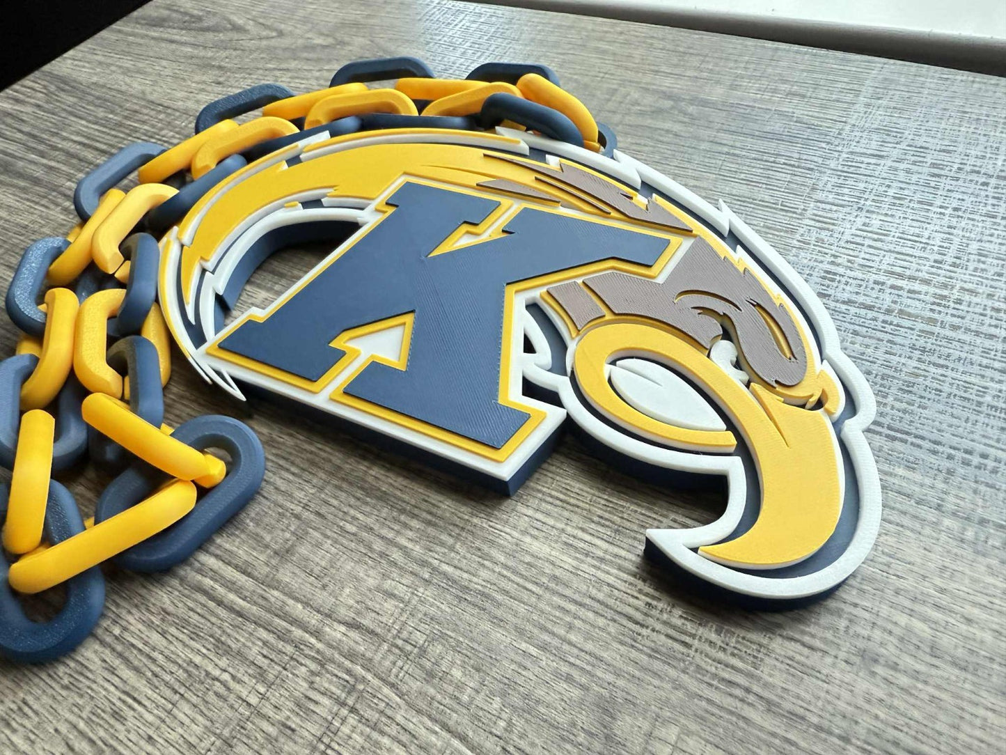 Kent State Golden Flashes Logo Oversized Necklace, Pendant Chain