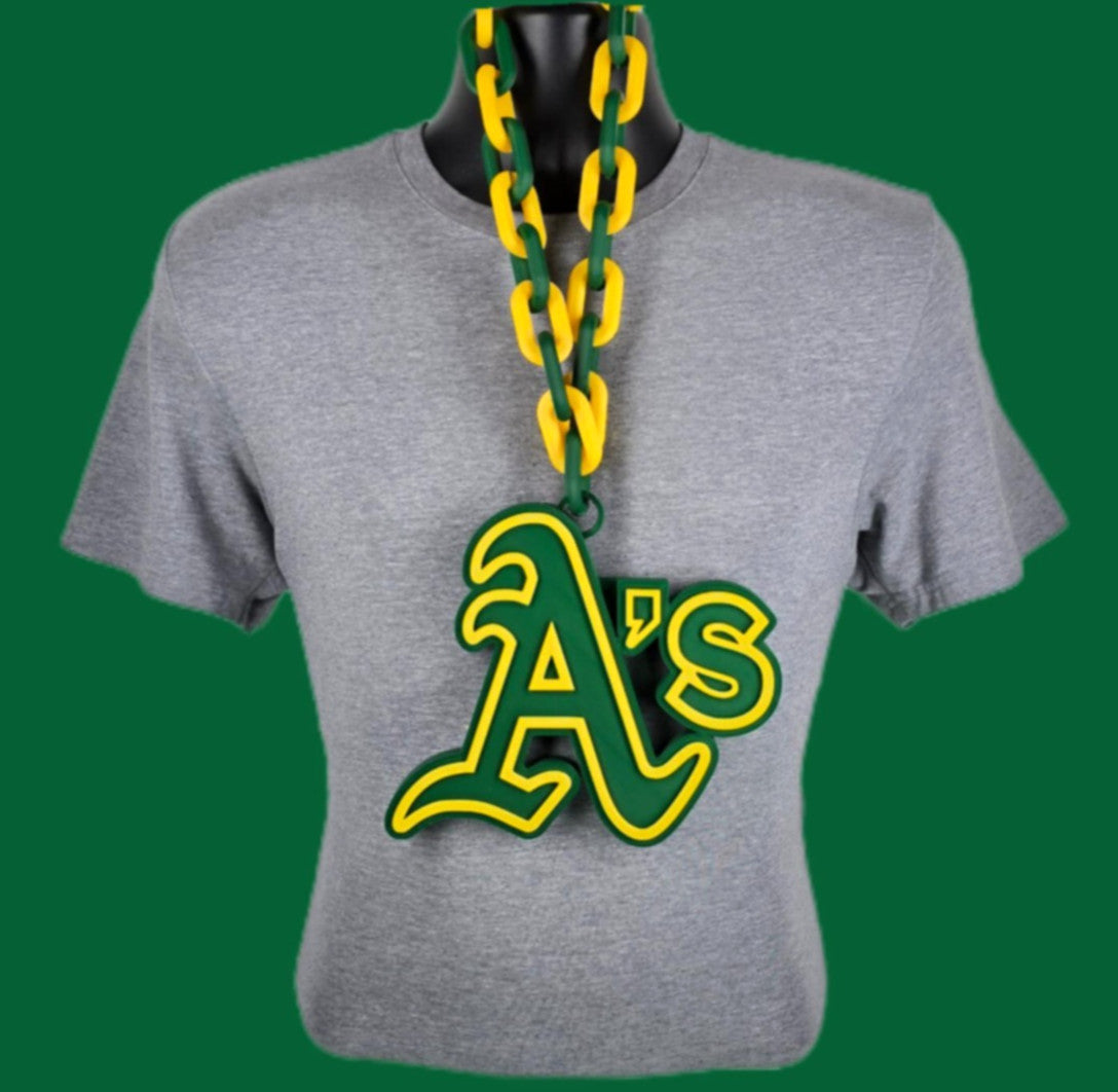 Oakland Athletics A’s Fan Chain MLB Big Logo Oversized Necklace Baseball Team
