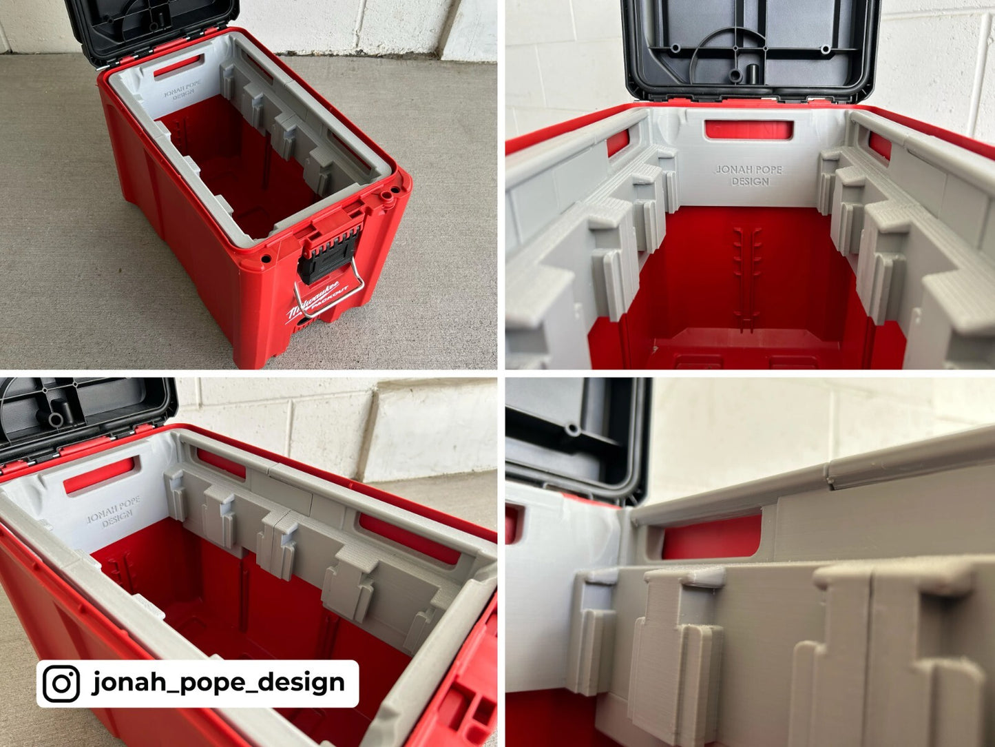 M18 Battery Rack UPPER Insert for Milwaukee Packout | Jonah Pope (Insert Only)
